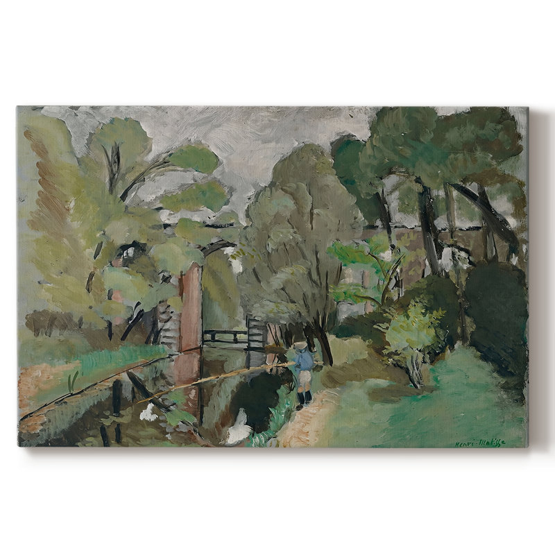 Paysage avec un pont / Canal-Henri Matisse-Toile tendue avec châssis-c. début du 20e siècle, 24 po x 36 po