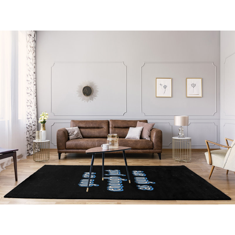 Tapis en poly-tableau noir style en polyester assez quote, Rectangle 5 pi x 7 pi
