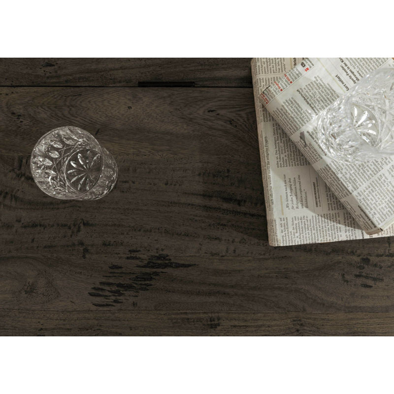 Railway Solid Wood 90cm W 2 - Drawer Chest of Drawers, Lacquered Grey
