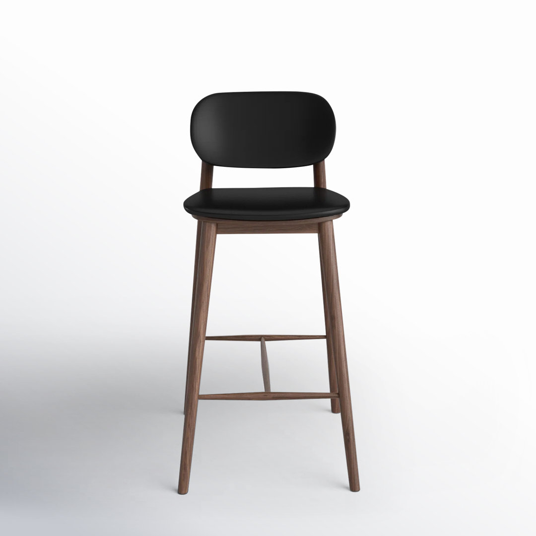 Beck 26'' Genuine Leather Counter Stool AllModern Seat Color/ Frame 