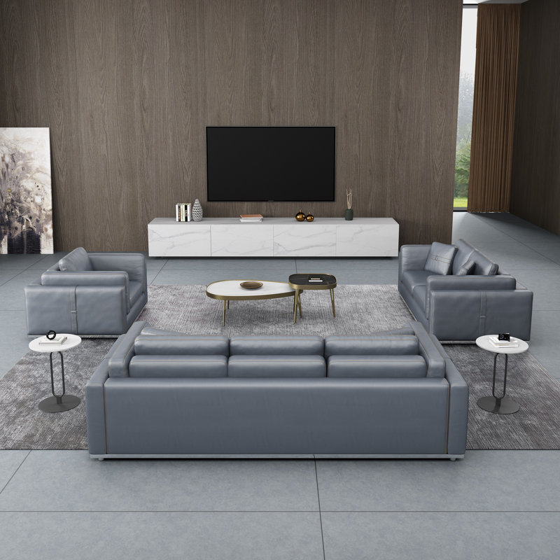 Picasso Sofa, Gray Genuine Leather