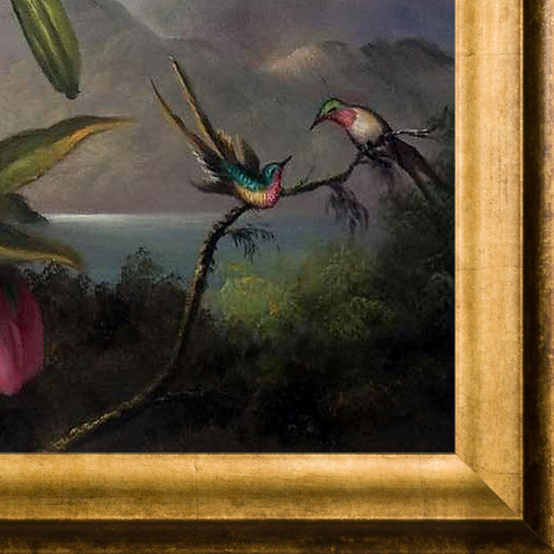 La Pastiche, chardonneret avec galerie blanche, 20 po x 24 po, H 25 po x l 29 po x P 2 po, Encadrement athénien doré