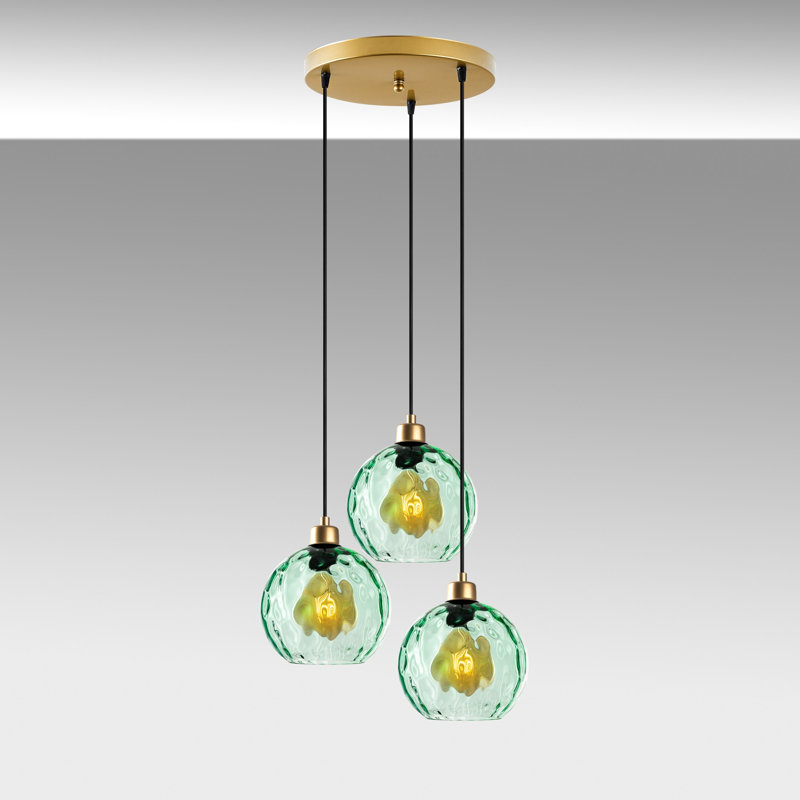Sheen Chandelier, Green, Gold