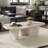 47.4" Modern Retangular Beige Coffee Table for Living Room with Three Legs-1427329332