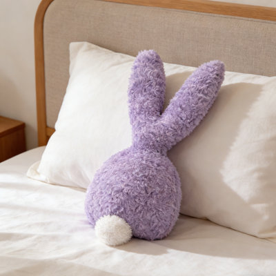 Cute Bunny Pillow 14" - Fluffy Plush Stuffed Animal Decorative Throw Pillow, Soft Hugging Pillow for Easter Birthday Decorations, Gift for Sofa, Home, Couch, Car