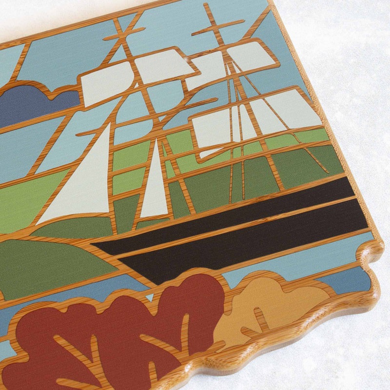 Planche à découper et à servir Connecticut avec œuvre d'art par Summer Stokes