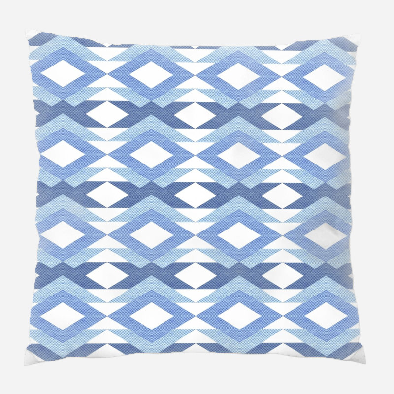 Fabric Geometric Microsuede Reversible Throw Pillow