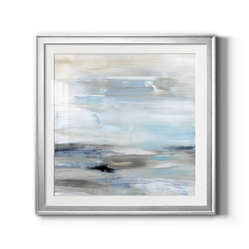 Gulf Stream - Cadre photo, reproduction d'art sur toile, Papier avec cadre argenté, H 22,5 po x l 22,5 po x P 1,5 po