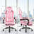 High-Back Reclining Leather Gaming Chair, Pink With Footrest And Lumbar Support, Height Adjustable, Ergonomic And Comfortable Computer Chair For Home And Office Use.-917045911