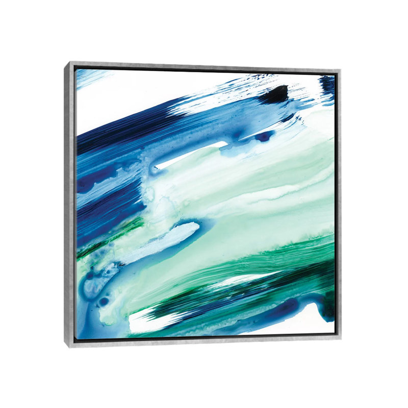 Reproduction d’art, "One Fluid motion I" par Ethan Harper, H 26 po x l 26 po x P 1,5 po, Toile avec cadre argenté