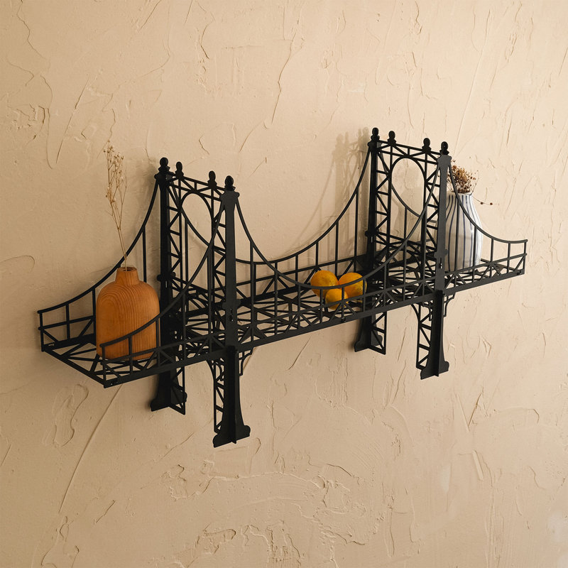 Stouchsburg, Manhattan Bridge Metal Shelf, Modern Floating Shelves, Book Shelves