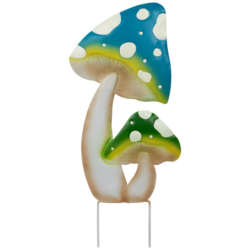 Statue de jardin double champignon
