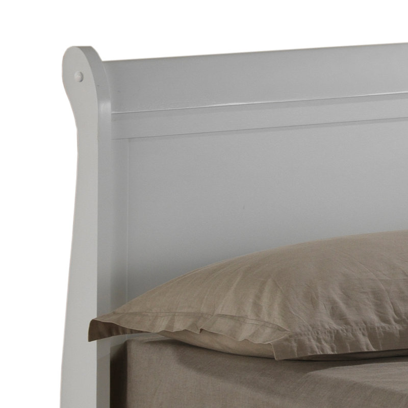 Lit gigogne double LouisPhillipe, blanc, Lit double, Blanc