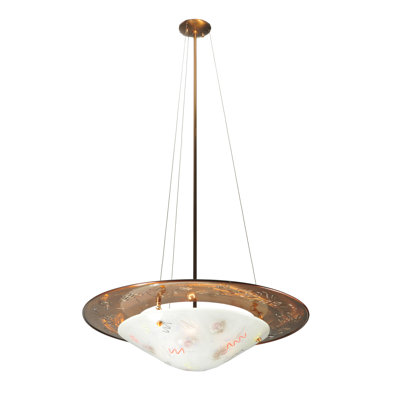 Luminaire bol suspendu unique à 3 lumières