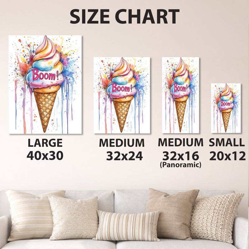 Boule de crème glacée! - Décoration murale Pop Art, impression Glam, L 12 po x H 20 po