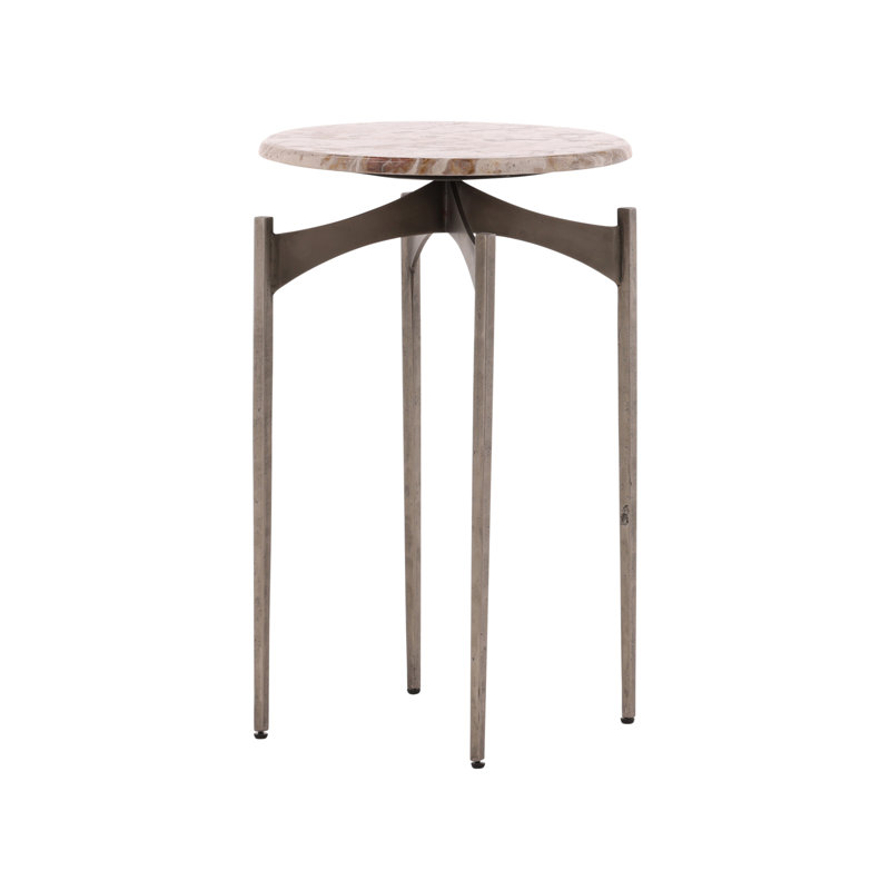 Furniture Classics Joanna Silver Iron Marble End Table