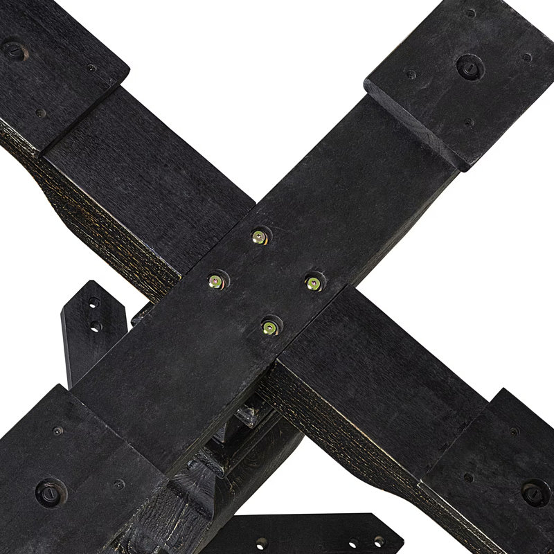 Ensemble de salle à manger 5 pièces comprenant une table ronde de 48 po avec piédestal et 4 chaises rembourrées en tissu de polyester noir, noir sablé