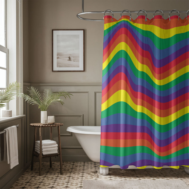 Arc Retro - Rideau de douche Premium, H 74 po x l 71 po