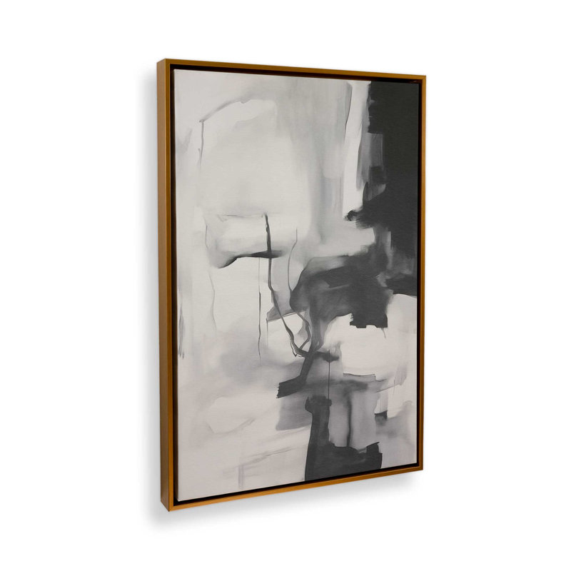 Impression sur toile monochrome Whisper II, H 30,75 po x l 20,75 po x P 1,75 po, Cadre flottant or poli