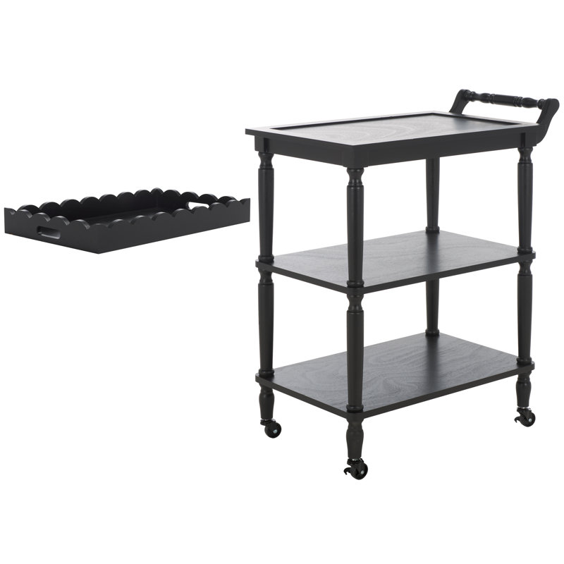 Haven 3 Tier Dining Cart, Matte Black