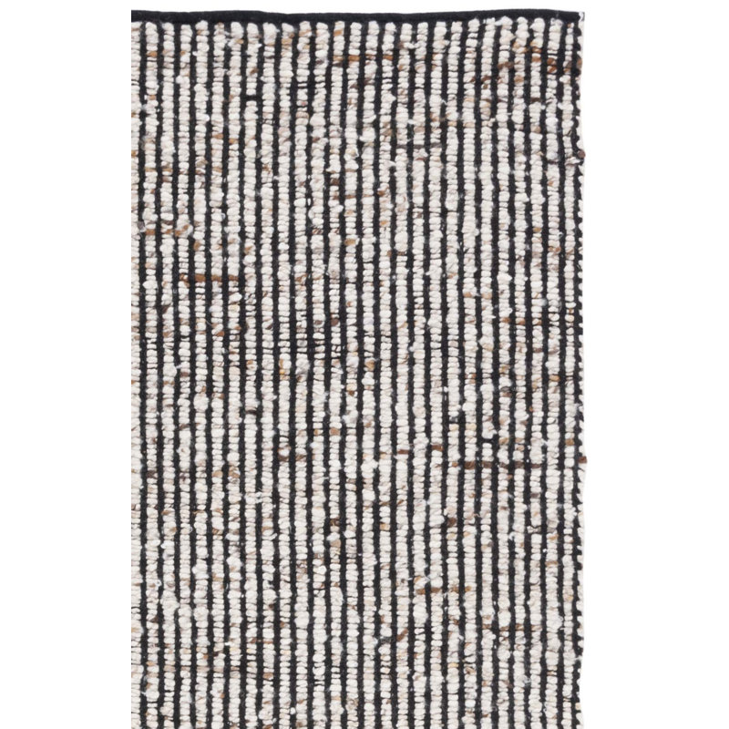 Tapis rayé en laine / jute Rynesha, Rectangle de 5 pi x 8 pi