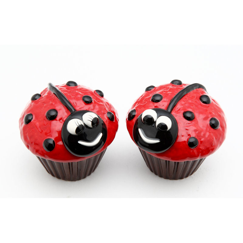 Ladybug Cupcake Salt and Pepper Shaker Set
