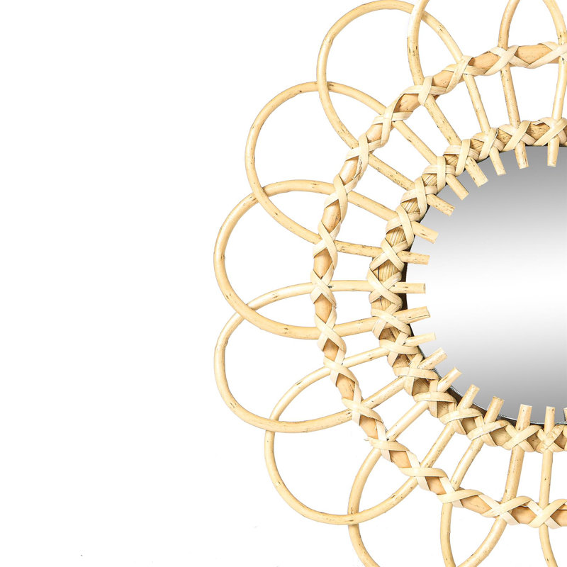 Daisy Rattan Flat Wall Mirror