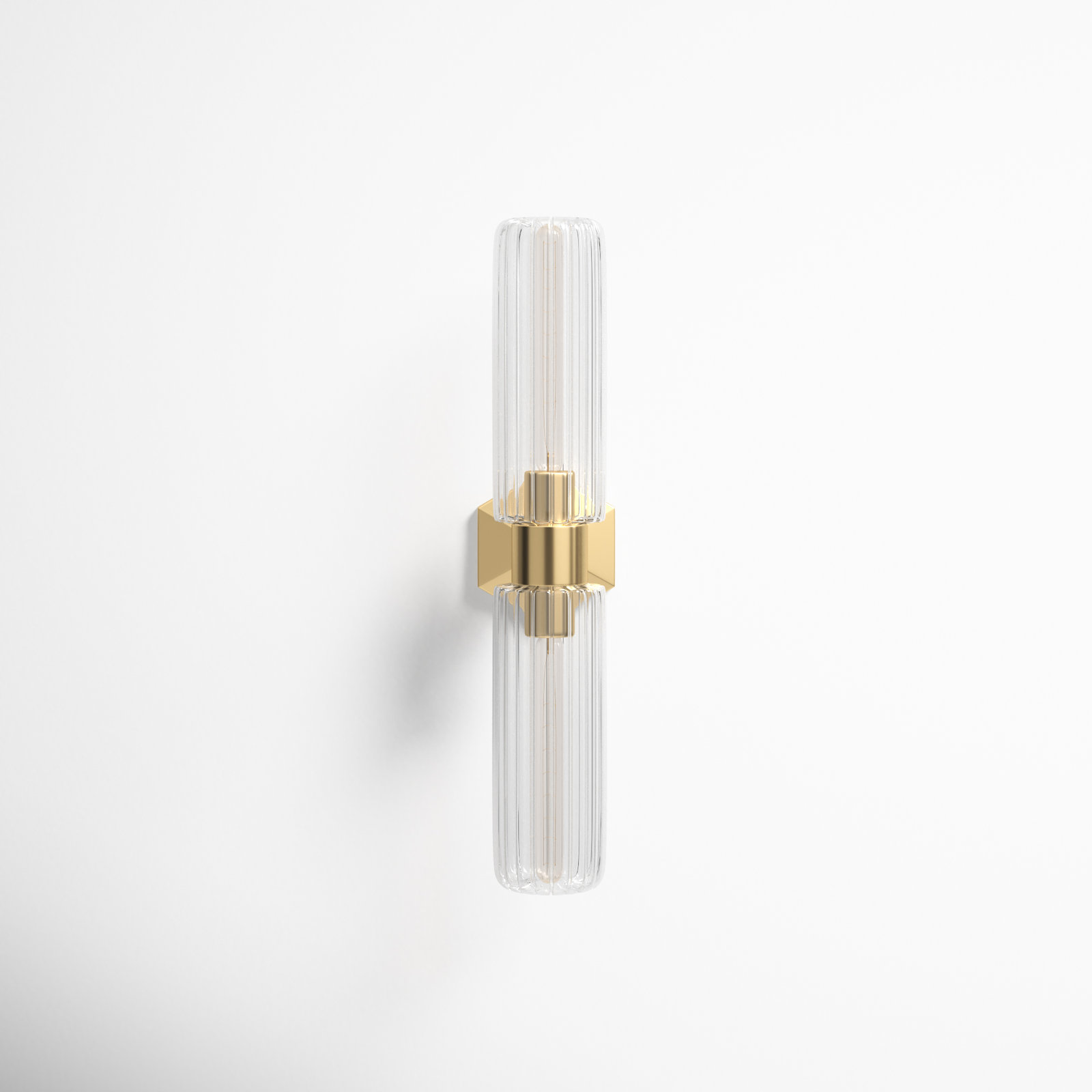 Abigail 2 Light Glass Dimmable Armed Sconce, Aged Brass