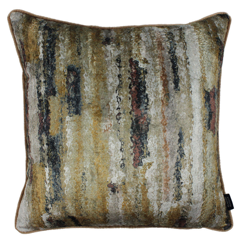 Mccraw Striped Square Cushion Cover, Ochre, 30cm H x 50cm W x 1cm D