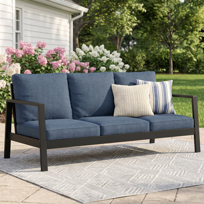 All‑Aluminum 3‑Person Outdoor Sofa for All Weather, Oversized Patio Sofa with 110° Ergonomic Backrest, Patio Seating with Removable Cushions for Backyard, Garden, Deck