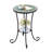 22" H Masaic Tile Outdoor Side Table, Bistro Table, Planter Stand, Weather-Resistant Iron Drink Table, Retro Green Floral-229146991