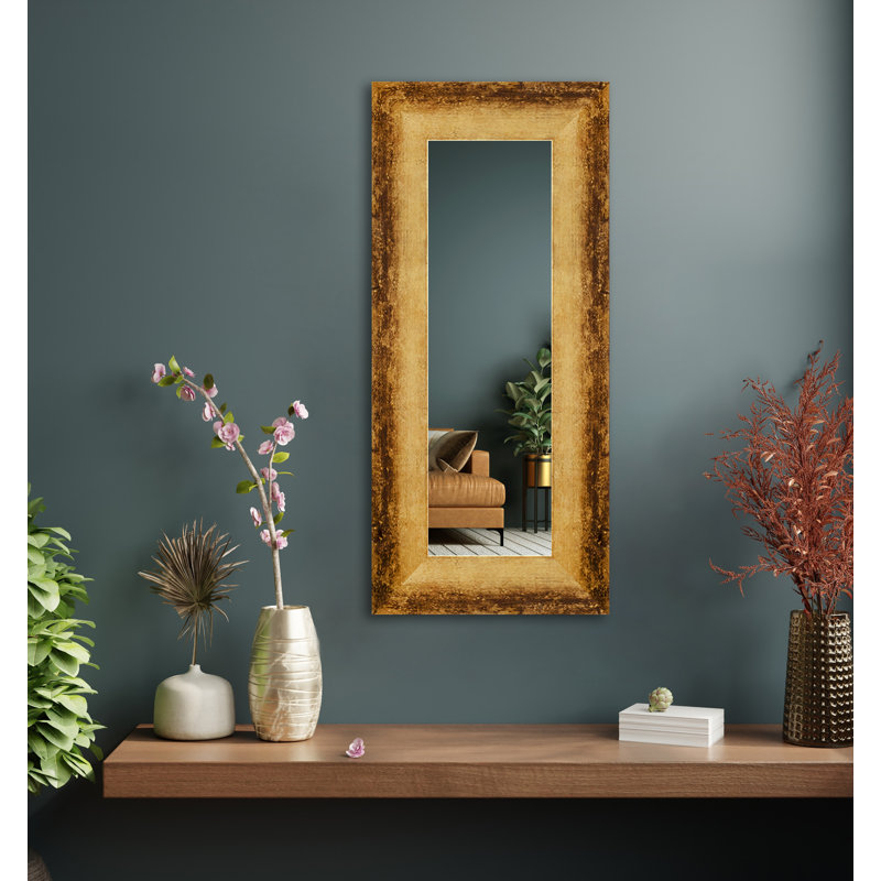Dhar Engineered Wood Flat Wall Mirror, Bronze, 10" x  27"