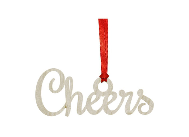Bois 'cheers' ornement de noël