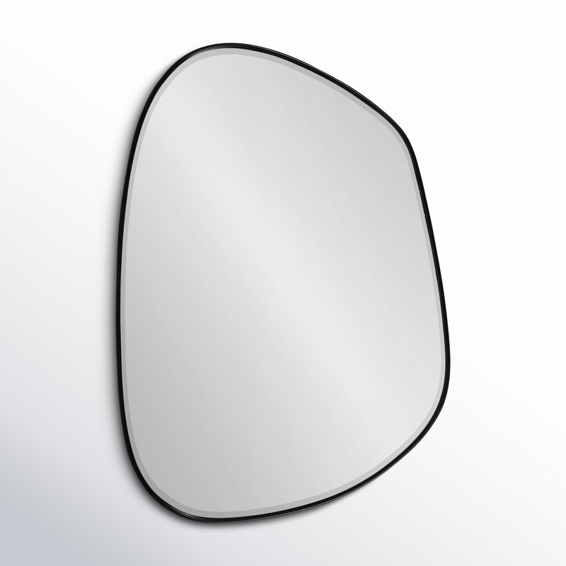 Asymmetrical Black MDF Framed Vanity Mirror