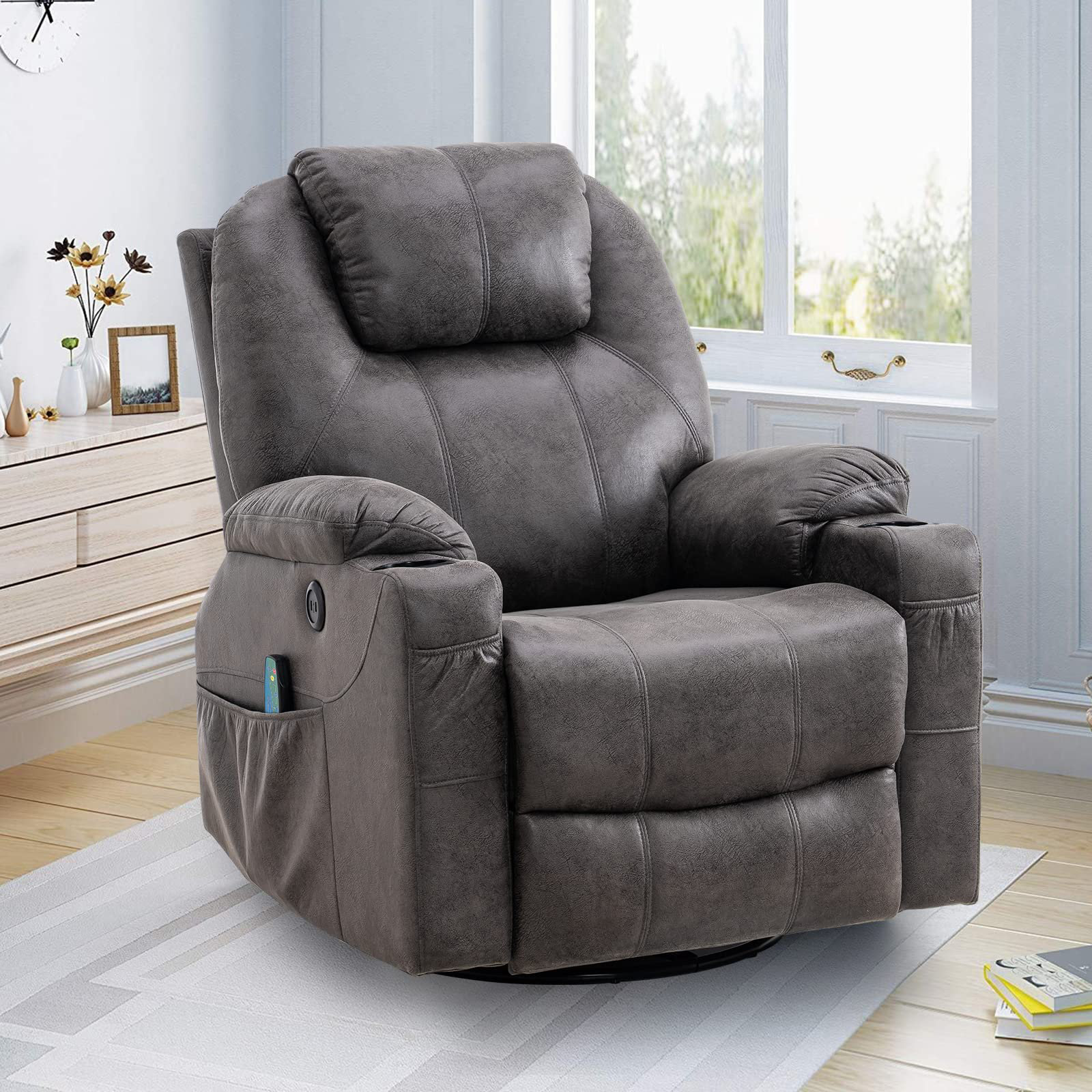 Latitude Run® Upholstered Heated Massage Chair & Reviews - Wayfair Canada