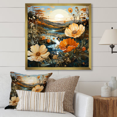 Radiant Sunshine Marigold Flowers I sur impression sur toile