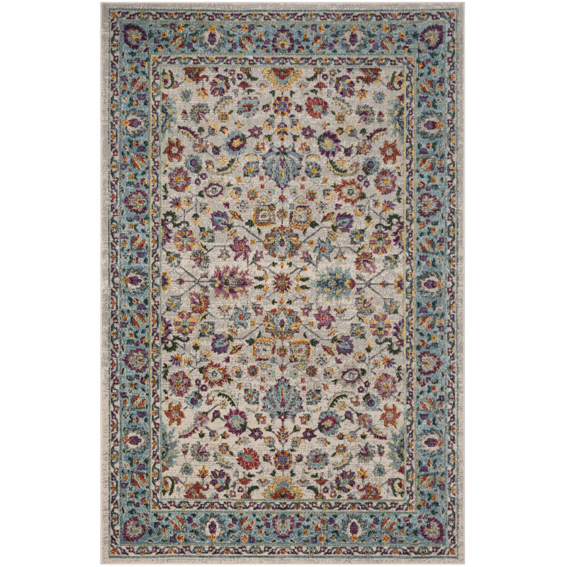 Doucet Performance Floral Rug, Rectangle 3' x 5'