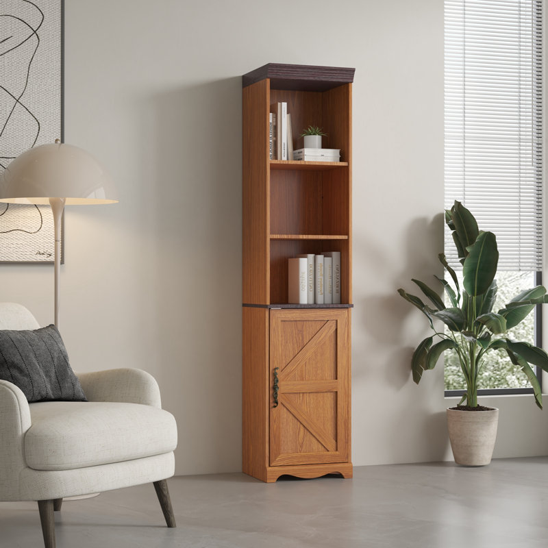 Armoire cubique autoportante avec 5 tablettes, Dark Oak