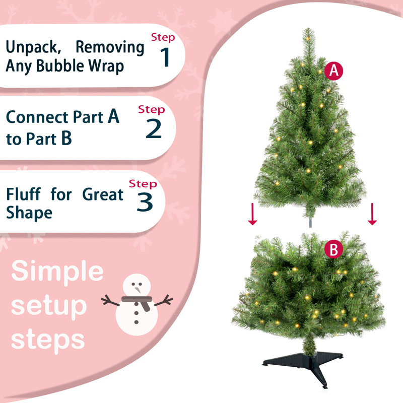 Arbre de Noël artificiel non éclairé avec pointes, branches en PVC, arbre de vacances vert avec support en plastique à 4 pieds pour la décoration de Noël intérieure