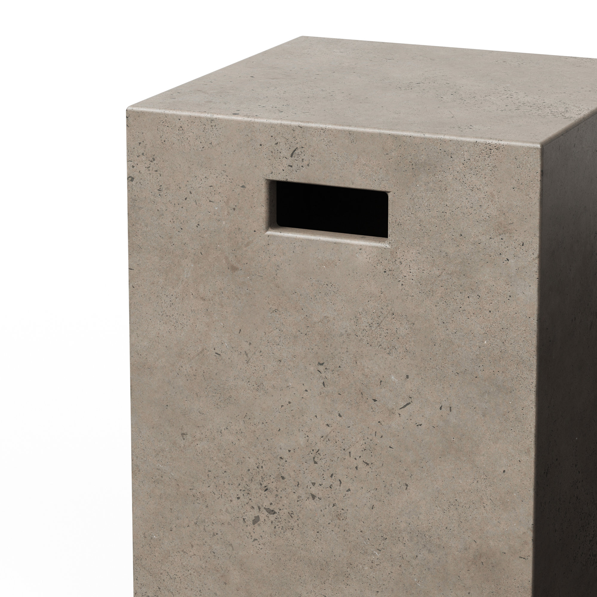 Kareen Concrete Accent Stool, Dark Gray