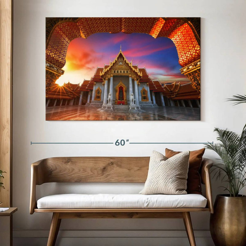 Temple de marbre de bangkok, H 34 po x l 51 po