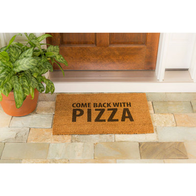 Paillasson d'extérieur 28 po x 16 po «Come Back with Pizza»