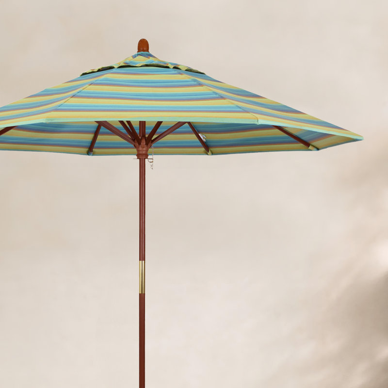Parasol de marché octogonal 9 'x 9' Manford Austerio, Sunbrella® lagon Astoria