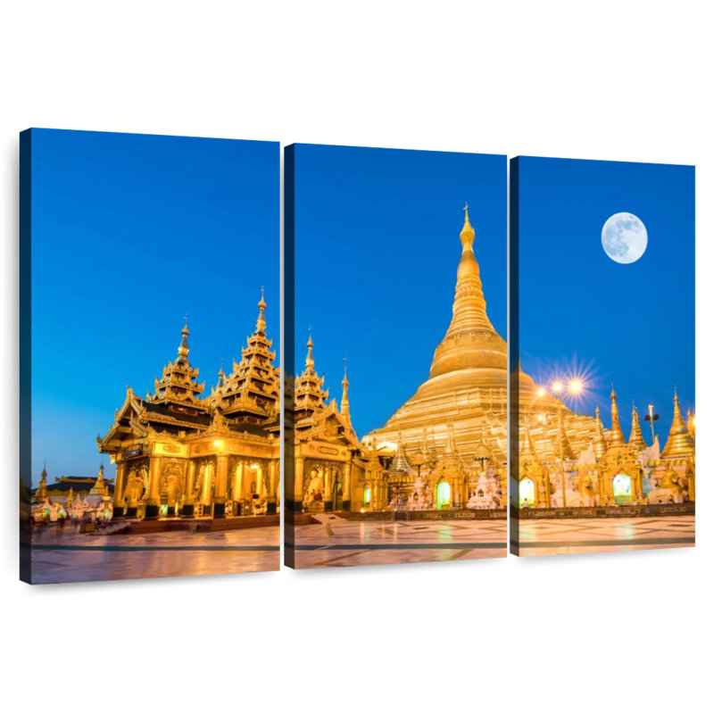 Shwedagon Buddhist Temple, 48" H x 74" W