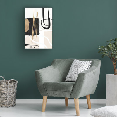 Sally Ann Moss Abstract Black And Gold 5 Canvas Art