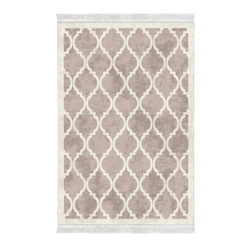 Tapis géométrique brun / beige Atchison, Rectangle 5 pi 11 po x 9 pi 2 po