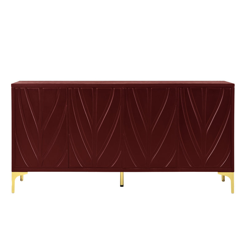Buffet 60 po avec 4 portes Radiant, Rouge