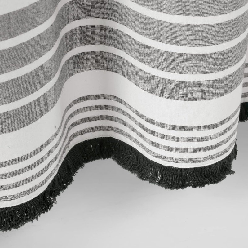 Cotton Shower Curtain Set, White/Grey