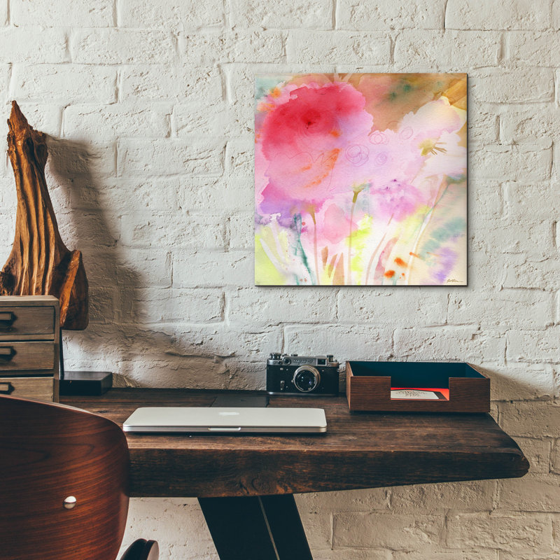 «Pink Whisper» par Sheila Golden, art mural en verre acrylique, H 12 po x l 12 po x P 0,13 po