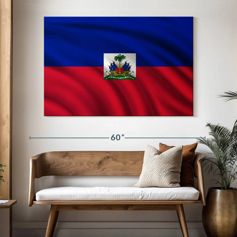 Borges Rippled Haiti Flag, 34" H x 51" W